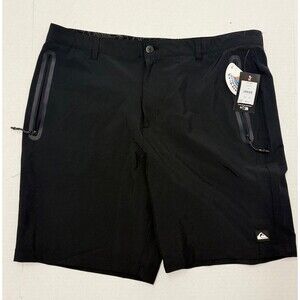 NWT Quiksilver Men's Anthracite Shorts Black Flexible Waistband Size 38